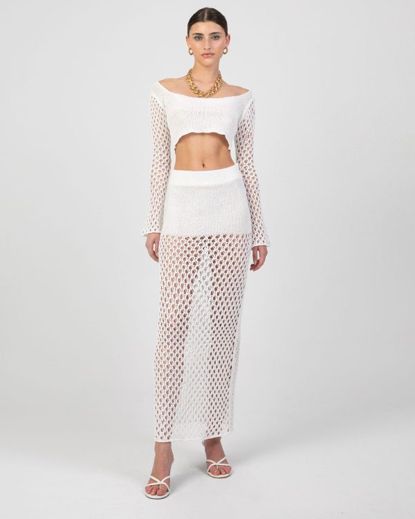 Dione Knit Maxi Skirt Ecru SS 2024