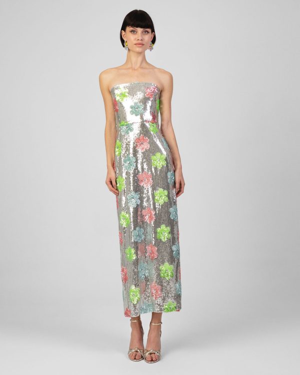 Callie Sequin Floral Maxi Dress SS 2024