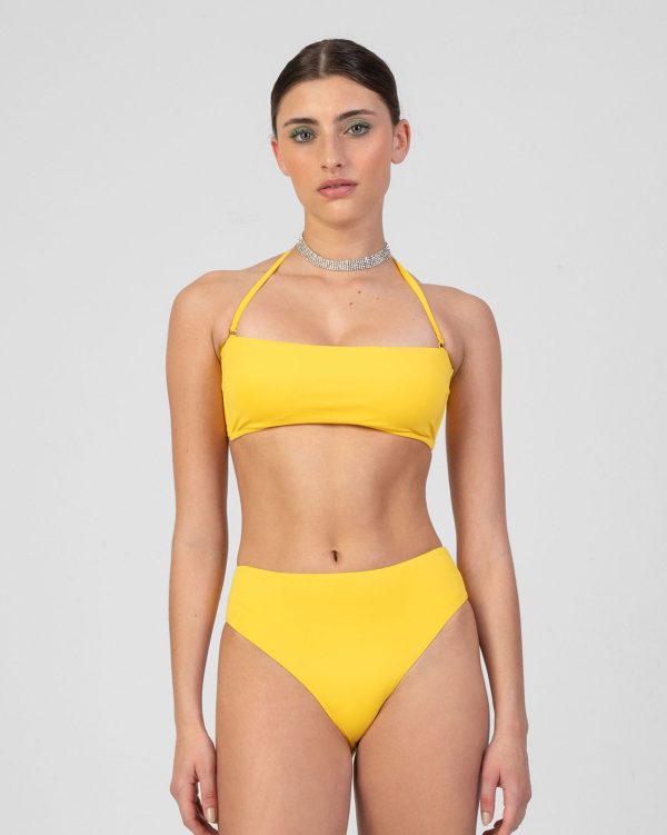 High Waist Bikini Bottom Yellow Sale