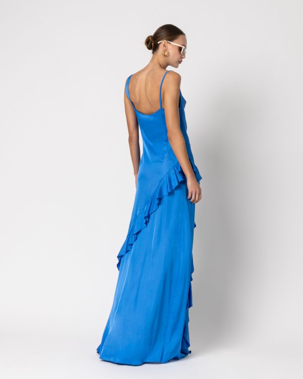 forever 21 blue satin dress Positano maxi dress in blue