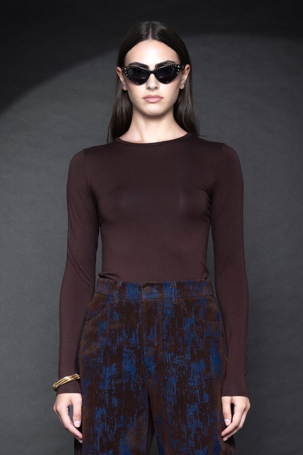 Ellie Bamboo Top Brown FW 25/26