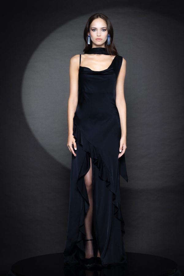 Adaline Satin Dress Black FW 25/26