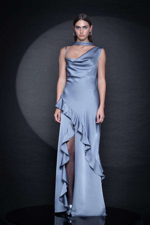 Adaline Satin Dress Silver FW 25/26